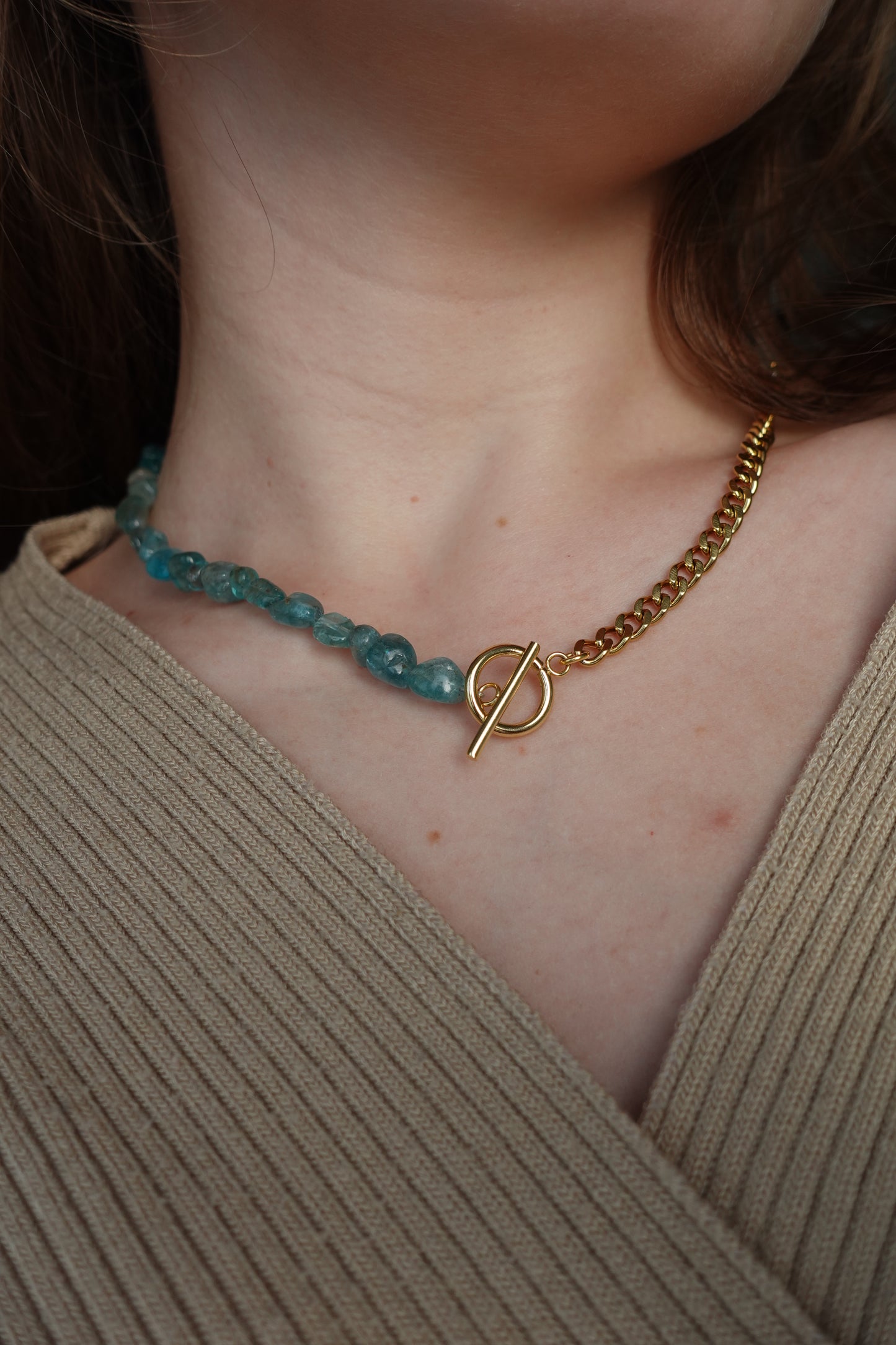 Choker Apatite bleue