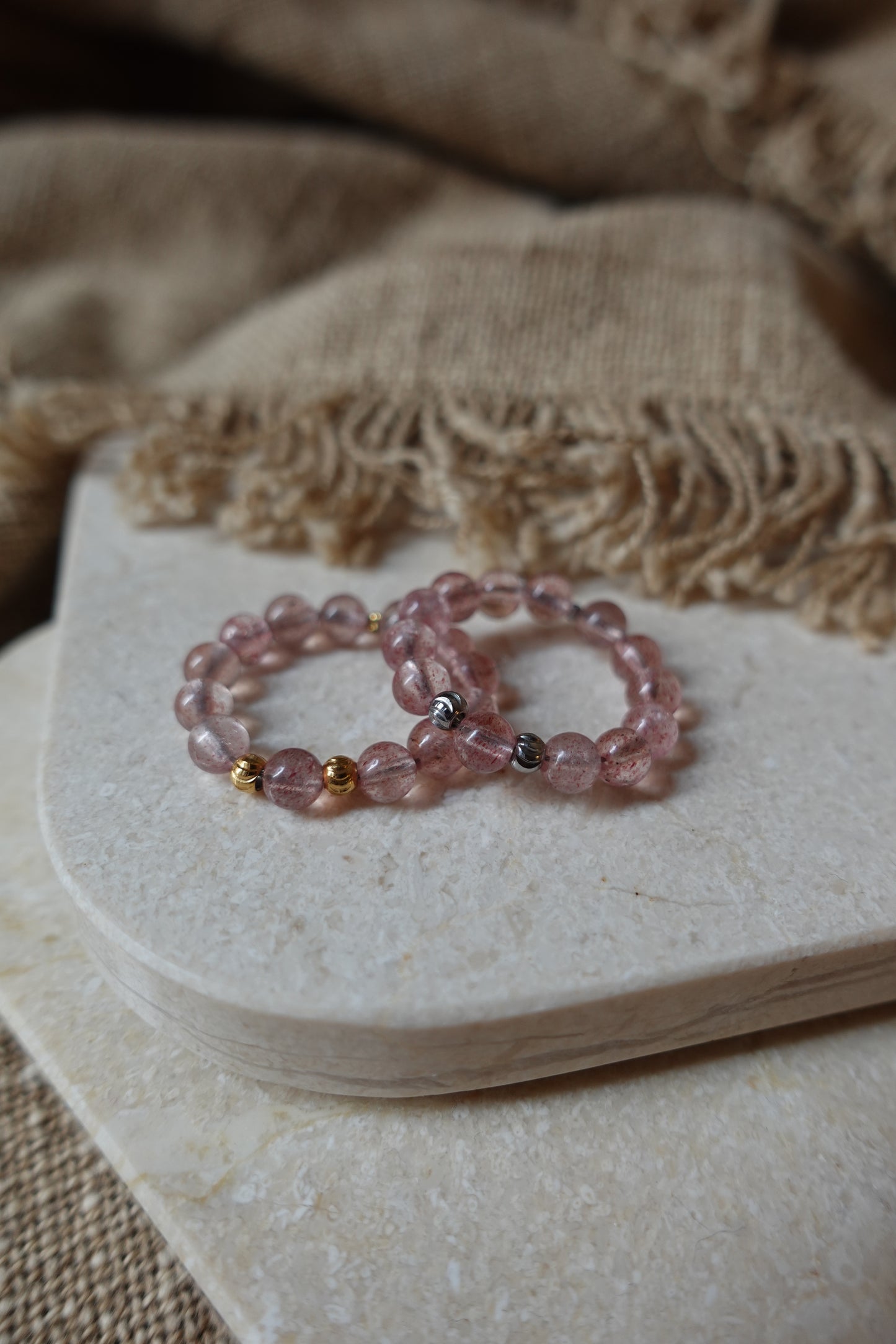 Bague Athena - Quartz fraise