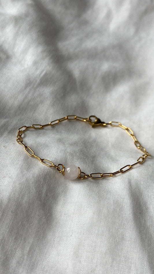 Bracelet Gaïa - Quartz Rose