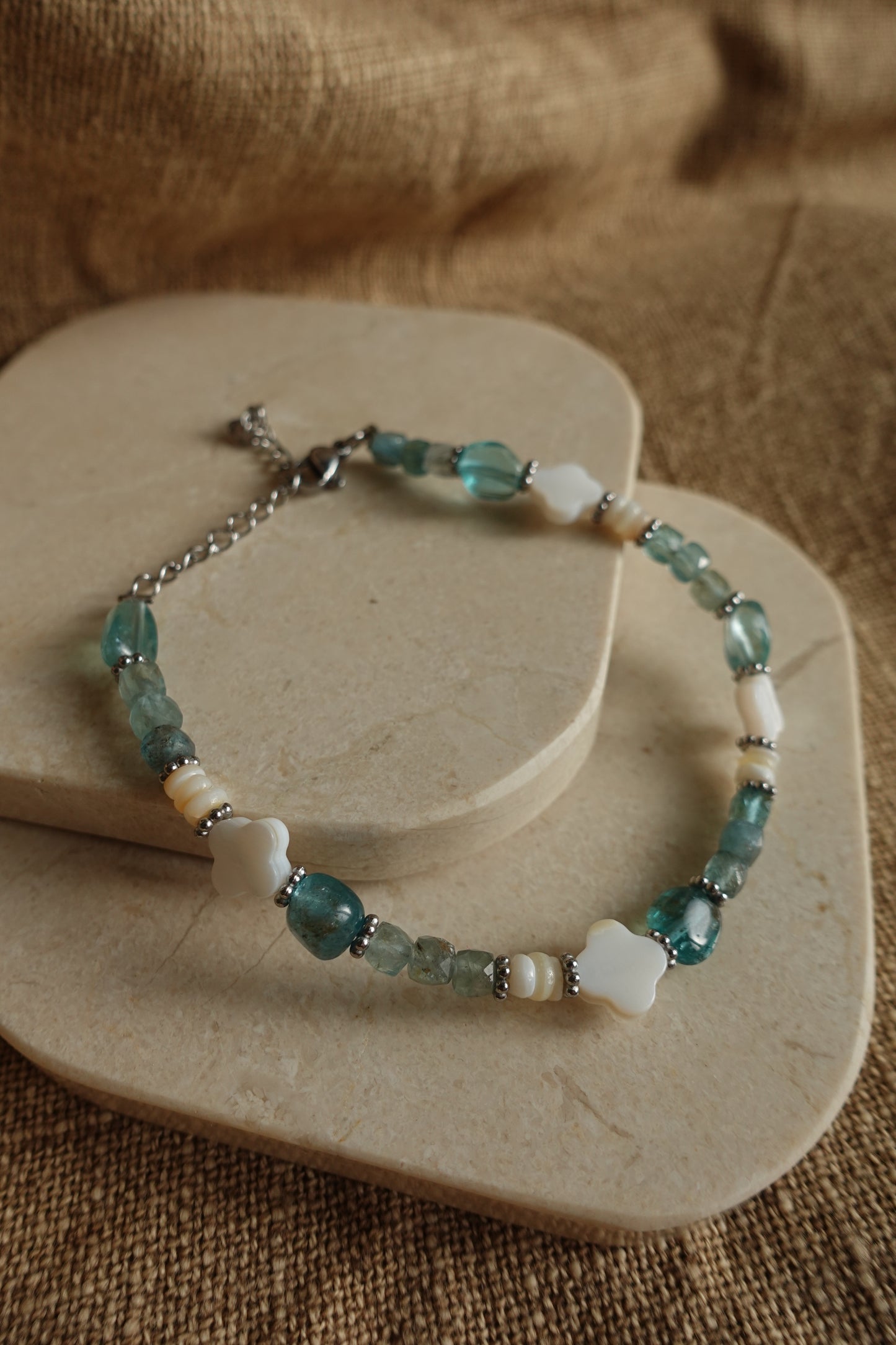 Bracelet trèfle apatite