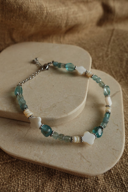 Bracelet trèfle apatite