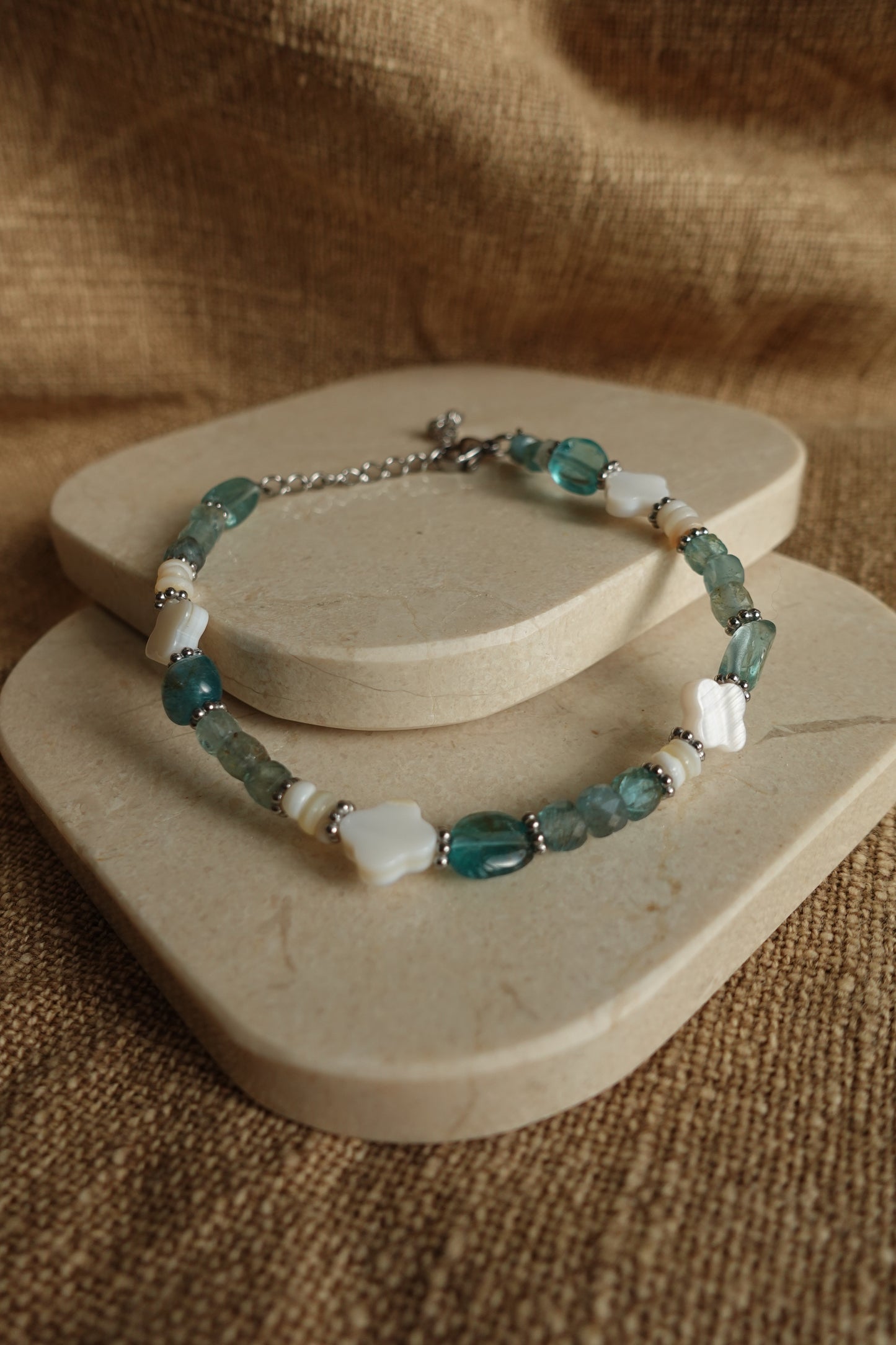 Bracelet trèfle apatite