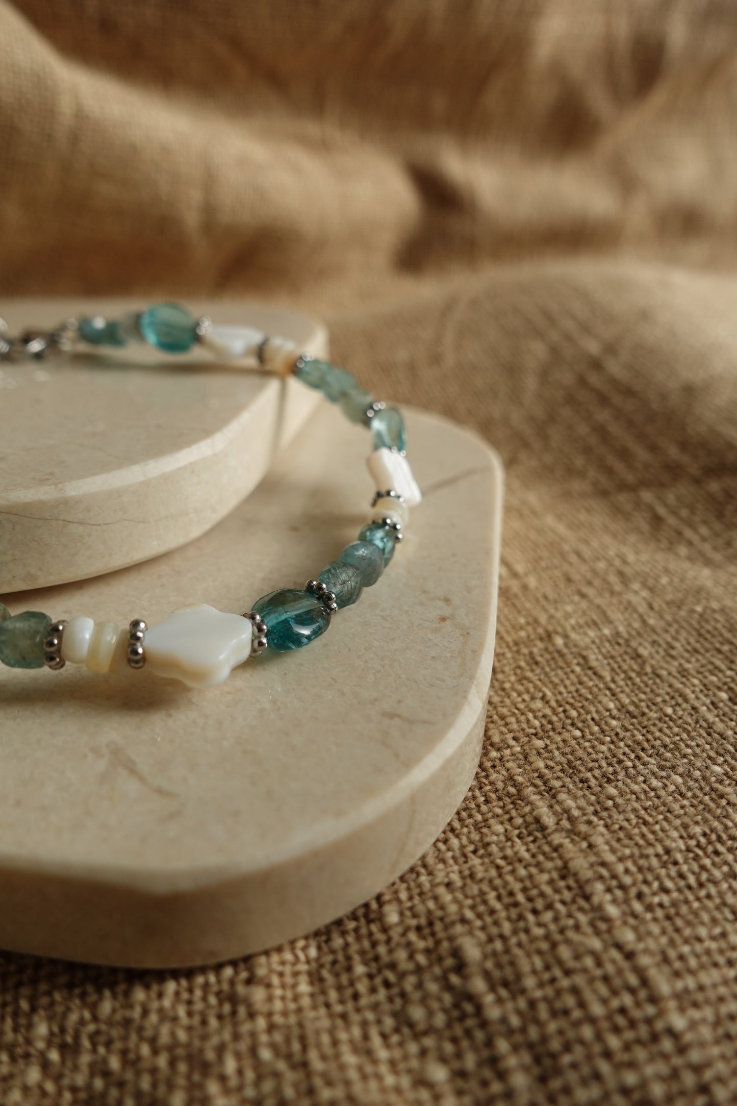 Bracelet trèfle apatite