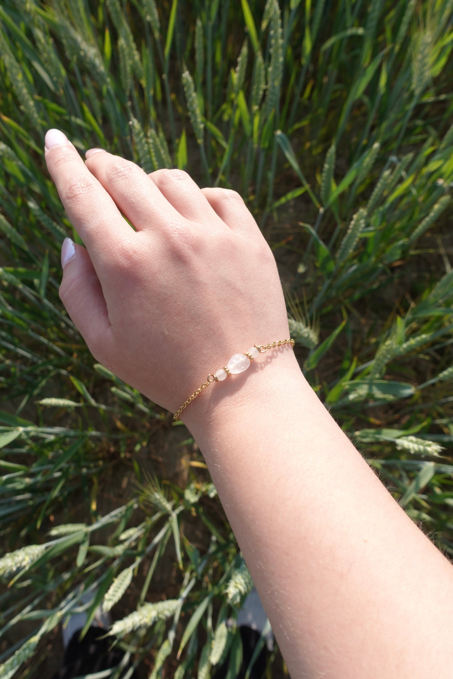 Bracelet fin quartz rose
