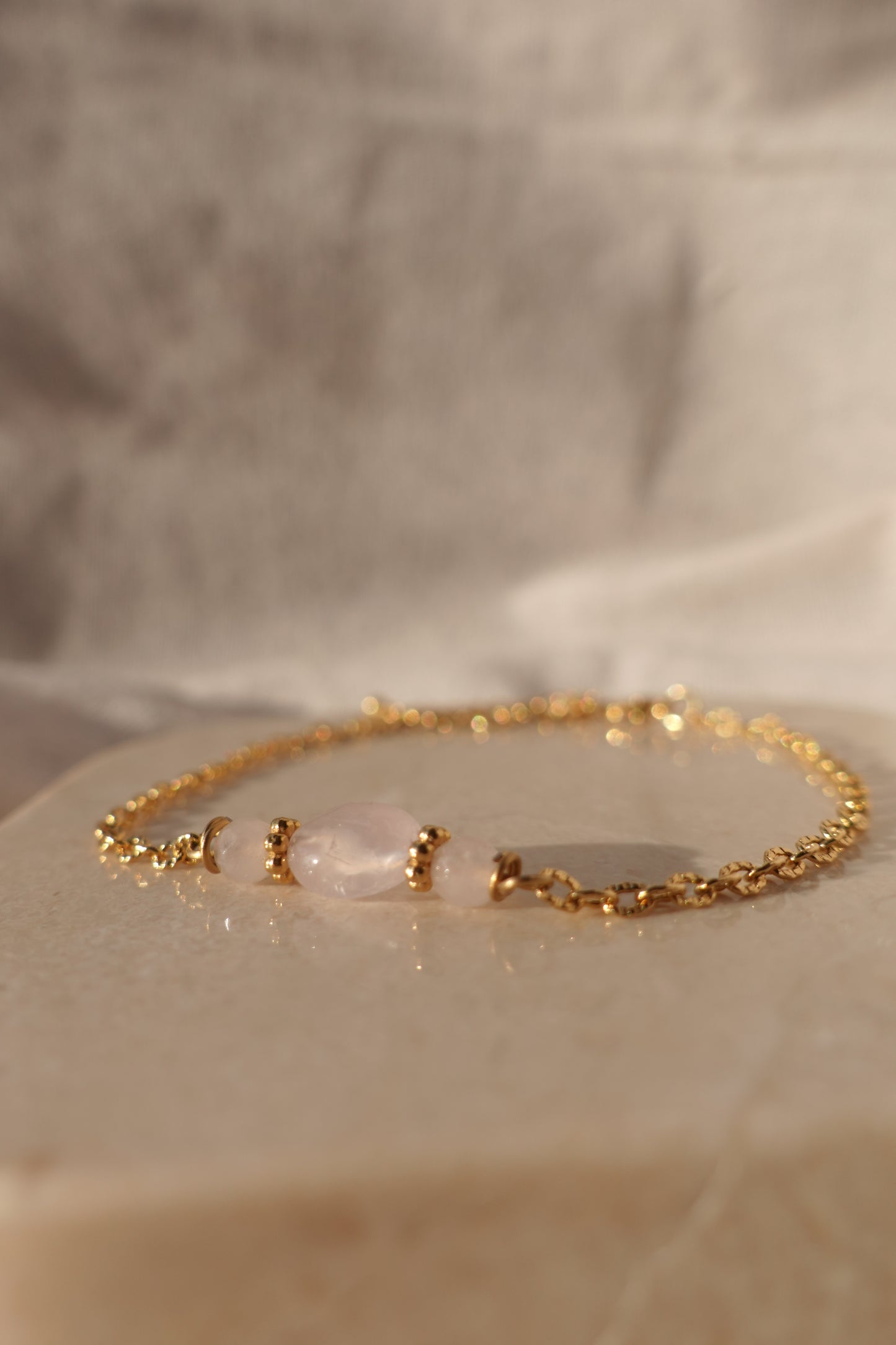 Bracelet fin quartz rose