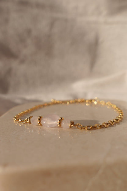 Bracelet fin quartz rose
