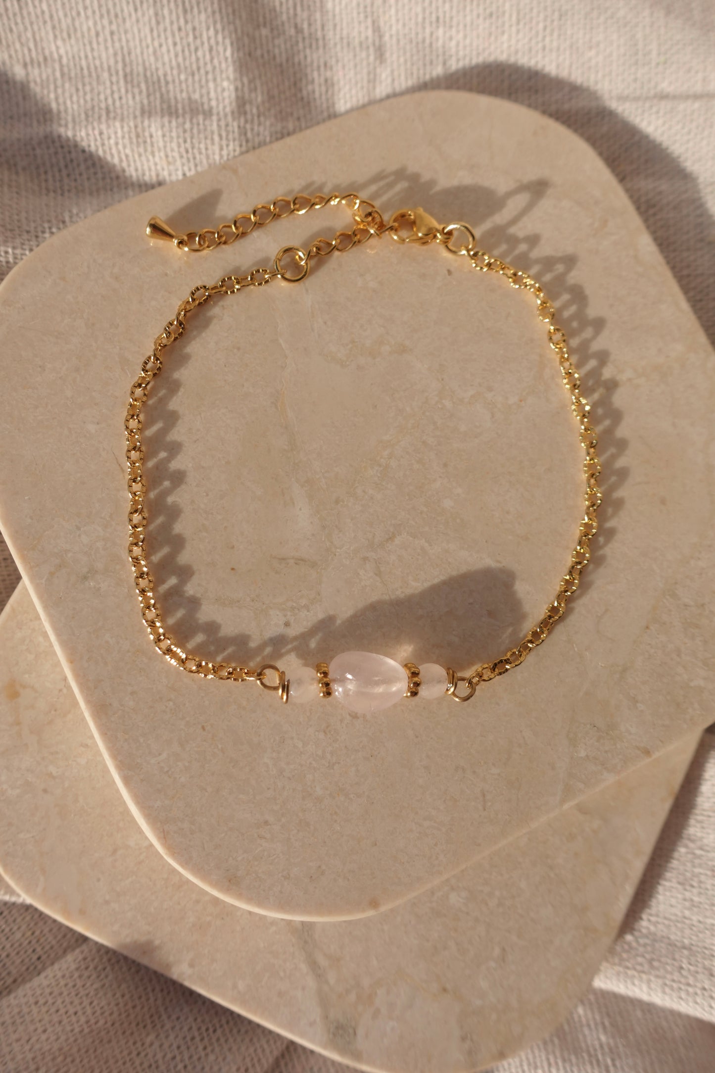 Bracelet fin quartz rose