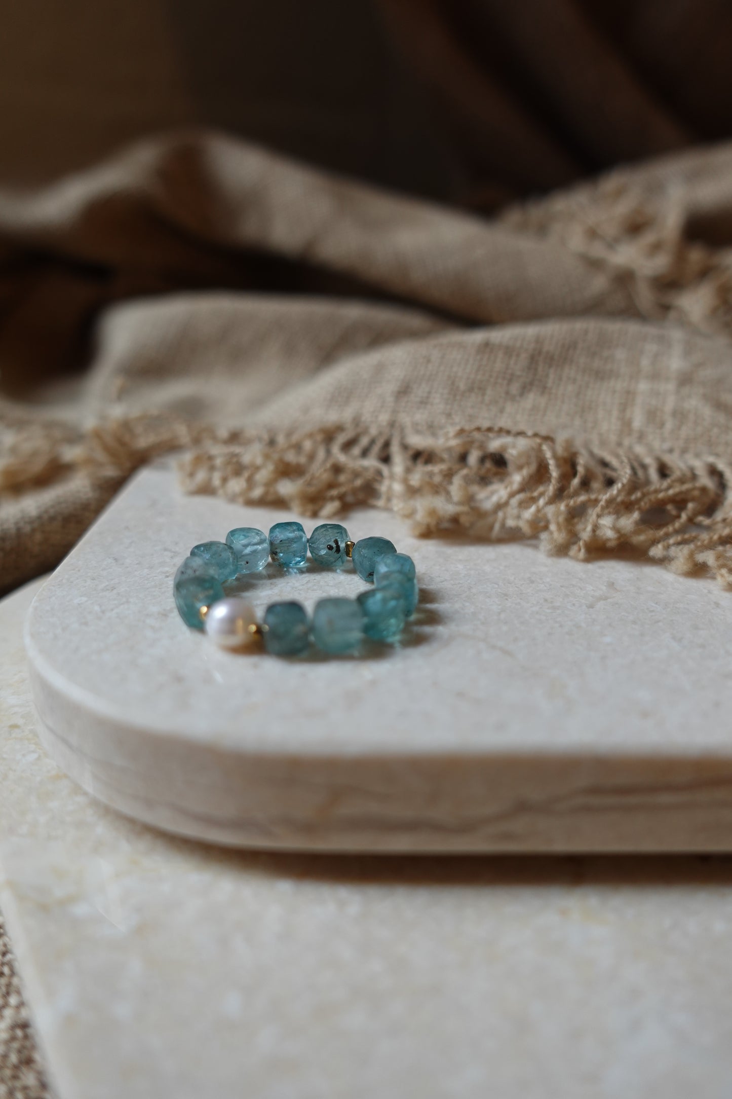 Bague unique - Apatite bleue