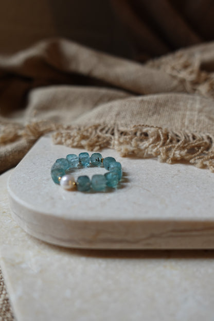 Bague unique - Apatite bleue