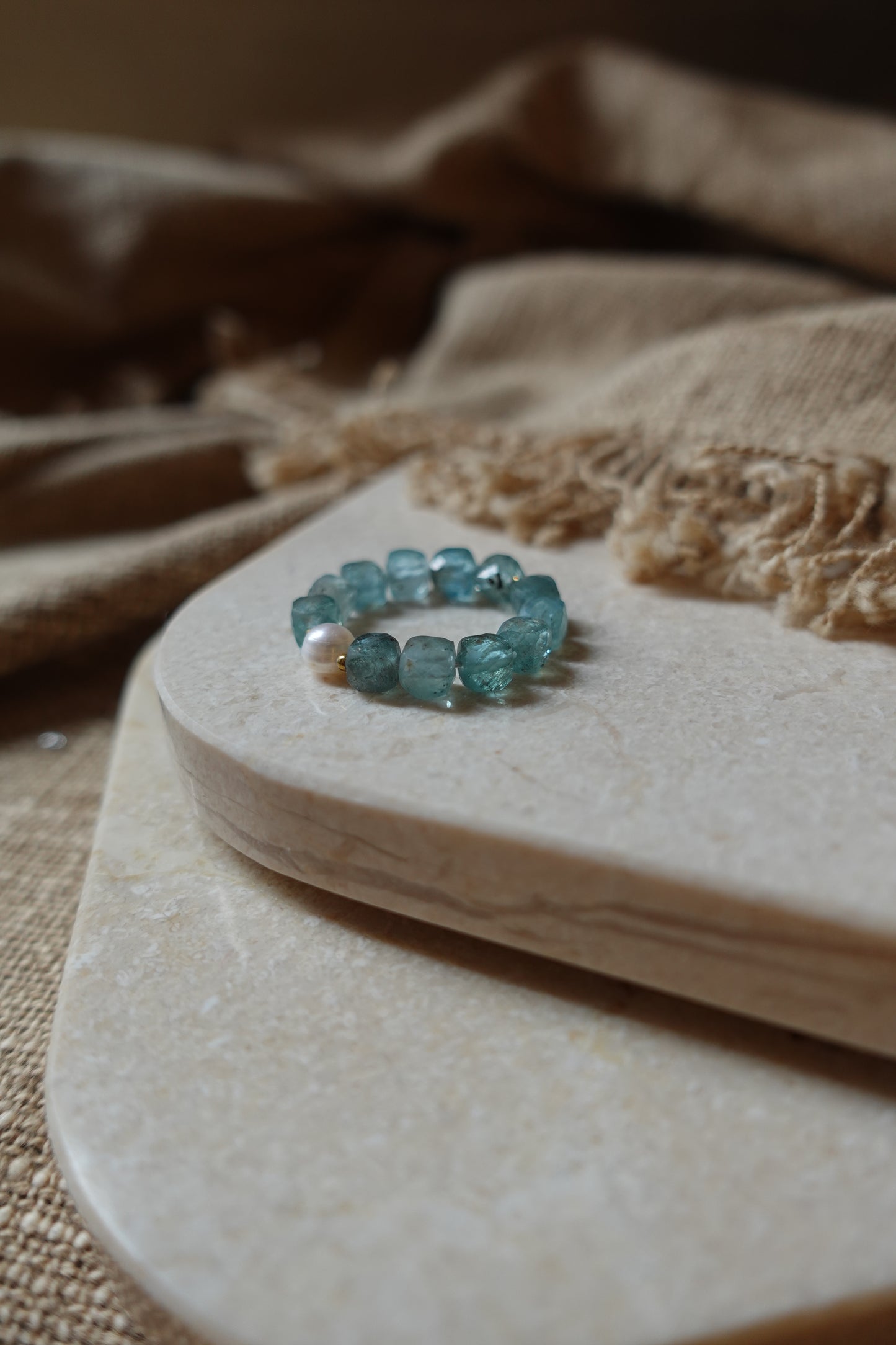 Bague unique - Apatite bleue