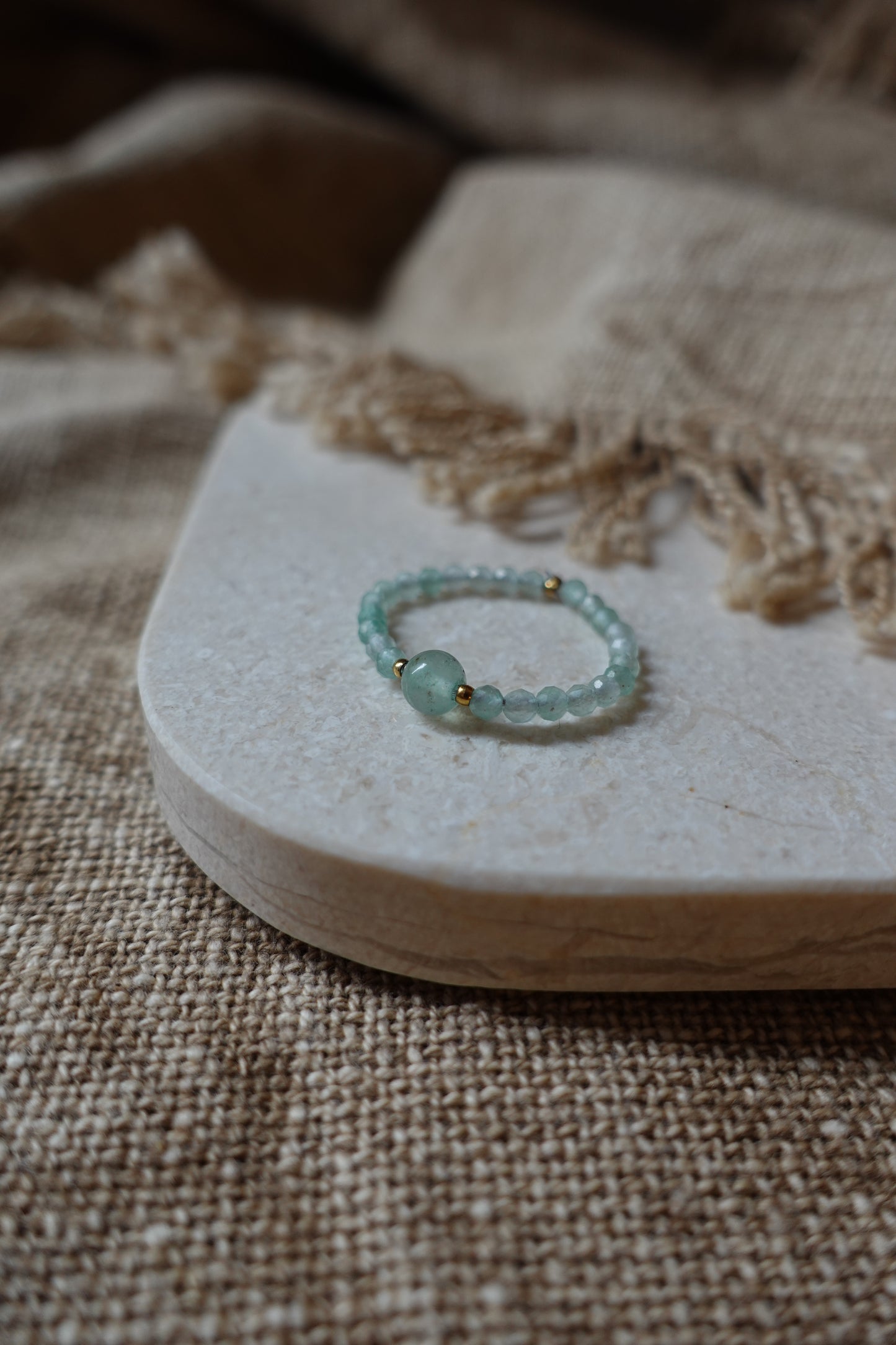 Bague Nefertiti - Aventurine verte