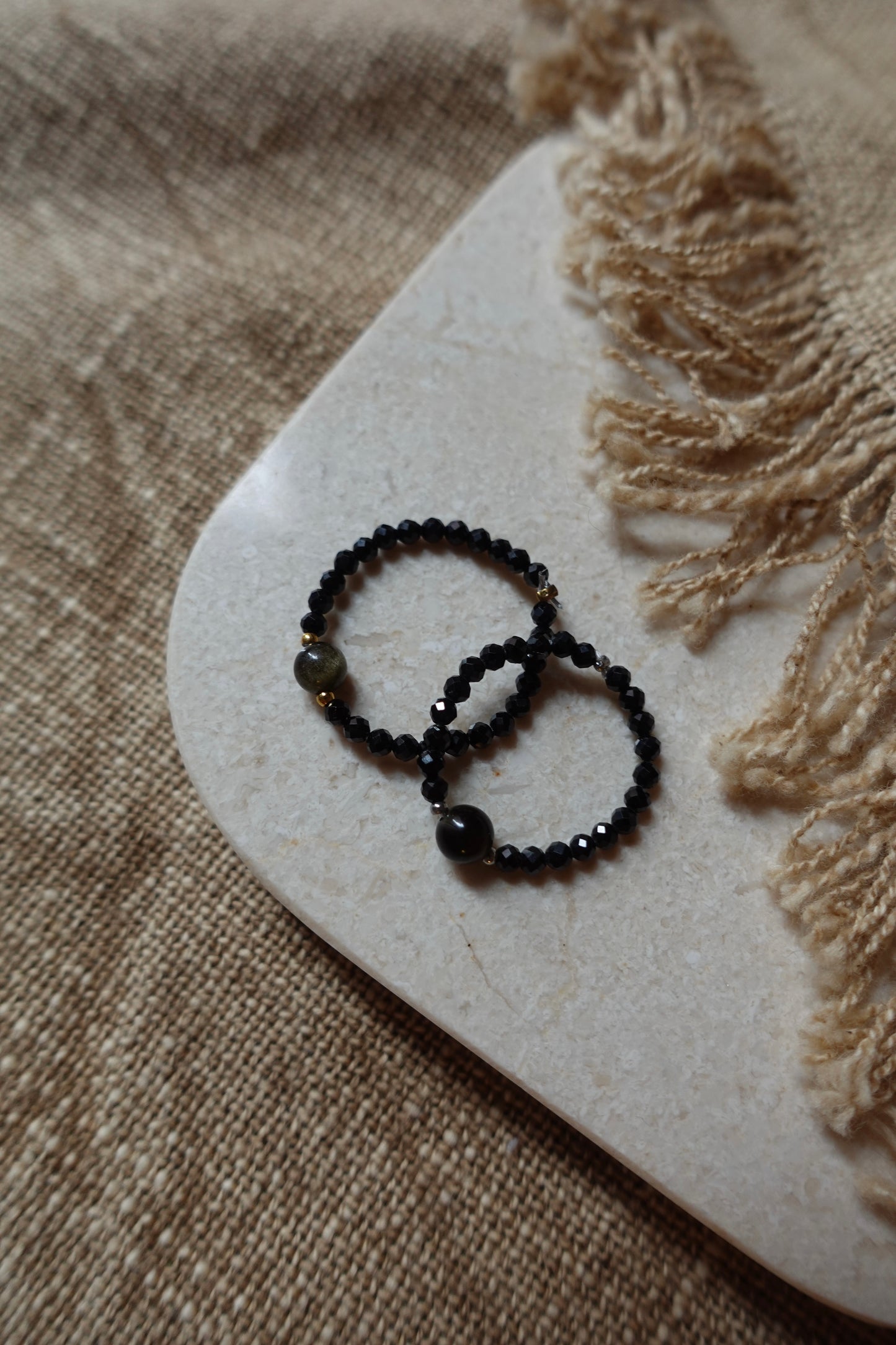 Bague Nefertiti - Spinelle noire